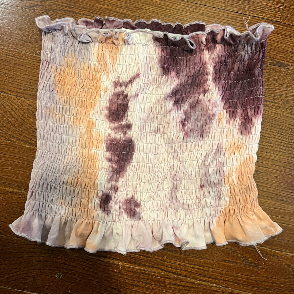 Tie Dye Ruched Tube Top
